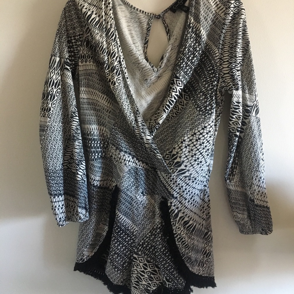 black & white romper